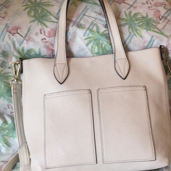 Steve Madden Handbags - Steve Madden crossbody satchel handbag. Off white faux ivory pebbled leather.